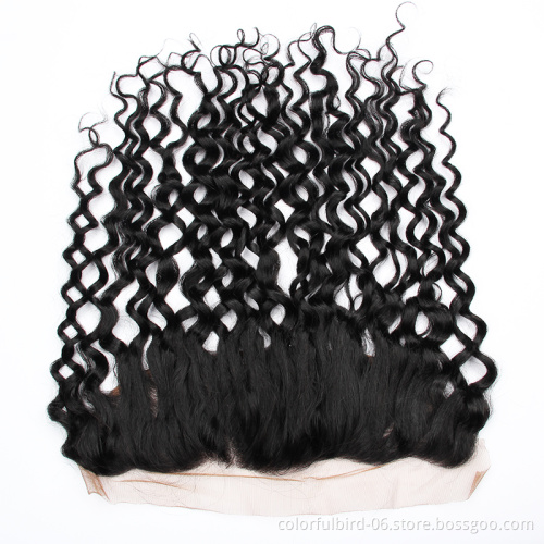 10a Raw Indian Remy Hair Weave Vendors 13*4 frontal Human Hair Water Wave Virgin Cuticle Aligned Hair Wholesale